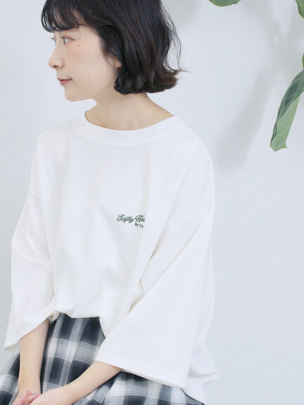 ポンチロゴ刺繍プルオーバー（オフホワイト/チャコールグレー/ベージュ/シュアカ/ＴＯＰグレー）｜Samansa Mos2 blue（サマンサモスモス ブルー）通販