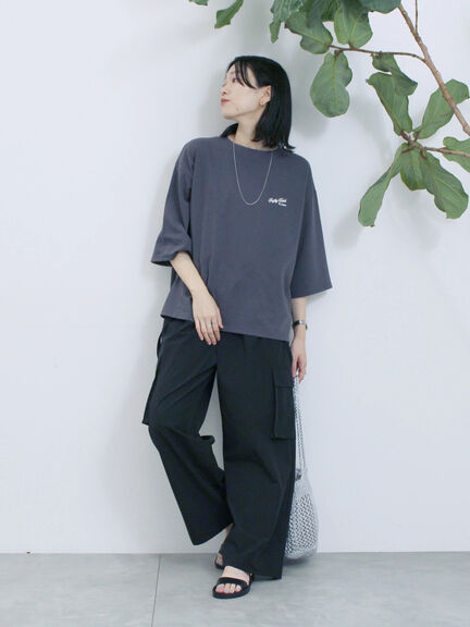 ポンチロゴ刺繍プルオーバー（オフホワイト/チャコールグレー/ベージュ/シュアカ/ＴＯＰグレー）｜Samansa Mos2 blue（サマンサモスモス ブルー）通販