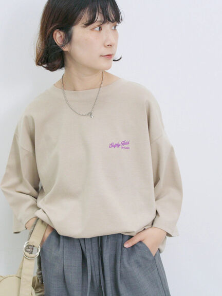 ポンチロゴ刺繍プルオーバー（オフホワイト/チャコールグレー/ベージュ/シュアカ/ＴＯＰグレー）｜Samansa Mos2 blue（サマンサモスモス ブルー）通販