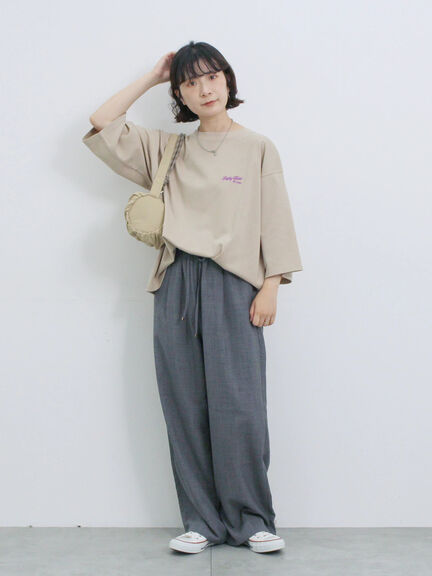 ポンチロゴ刺繍プルオーバー（オフホワイト/チャコールグレー/ベージュ/シュアカ/ＴＯＰグレー）｜Samansa Mos2 blue（サマンサモスモス ブルー）通販