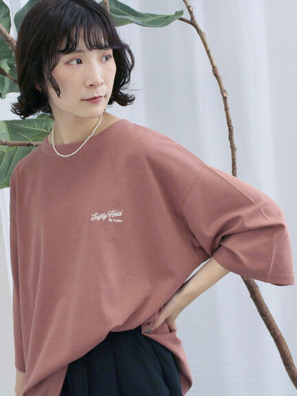 ポンチロゴ刺繍プルオーバー（オフホワイト/チャコールグレー/ベージュ/シュアカ/ＴＯＰグレー）｜Samansa Mos2 blue（サマンサモスモス ブルー）通販