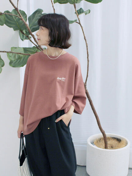 ポンチロゴ刺繍プルオーバー（オフホワイト/チャコールグレー/ベージュ/シュアカ/ＴＯＰグレー）｜Samansa Mos2 blue（サマンサモスモス ブルー）通販