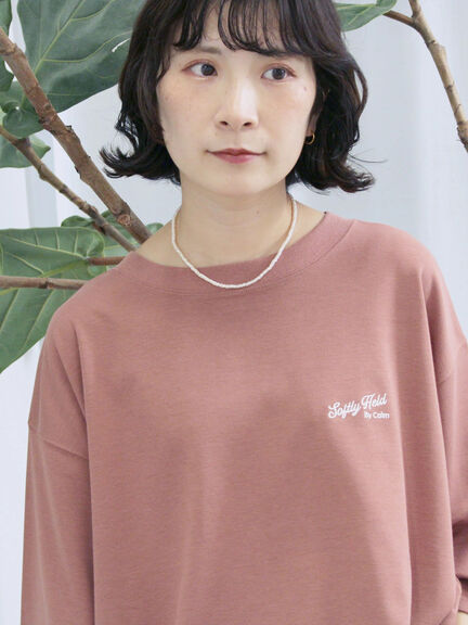 ポンチロゴ刺繍プルオーバー（オフホワイト/チャコールグレー/ベージュ/シュアカ/ＴＯＰグレー）｜Samansa Mos2 blue（サマンサモスモス ブルー）通販