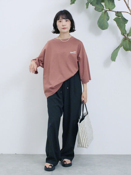 ポンチロゴ刺繍プルオーバー（オフホワイト/チャコールグレー/ベージュ/シュアカ/ＴＯＰグレー）｜Samansa Mos2 blue（サマンサモスモス ブルー）通販