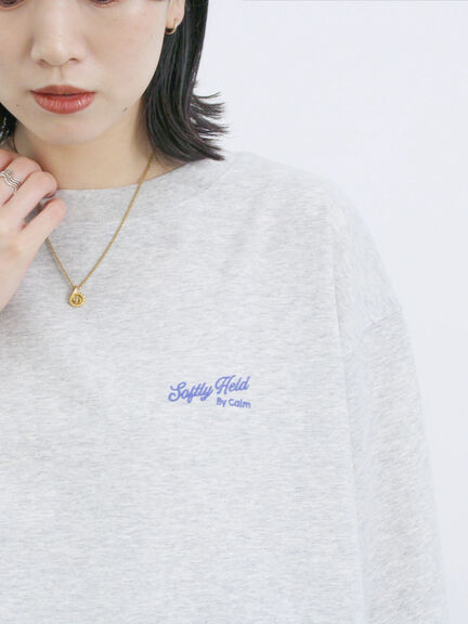 ポンチロゴ刺繍プルオーバー（オフホワイト/チャコールグレー/ベージュ/シュアカ/ＴＯＰグレー）｜Samansa Mos2 blue（サマンサモスモス ブルー）通販