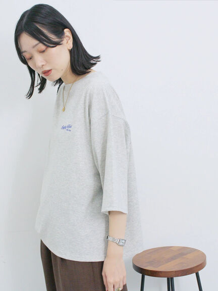 ポンチロゴ刺繍プルオーバー（オフホワイト/チャコールグレー/ベージュ/シュアカ/ＴＯＰグレー）｜Samansa Mos2 blue（サマンサモスモス ブルー）通販