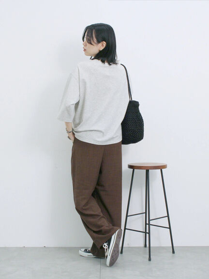 ポンチロゴ刺繍プルオーバー（オフホワイト/チャコールグレー/ベージュ/シュアカ/ＴＯＰグレー）｜Samansa Mos2 blue（サマンサモスモス ブルー）通販