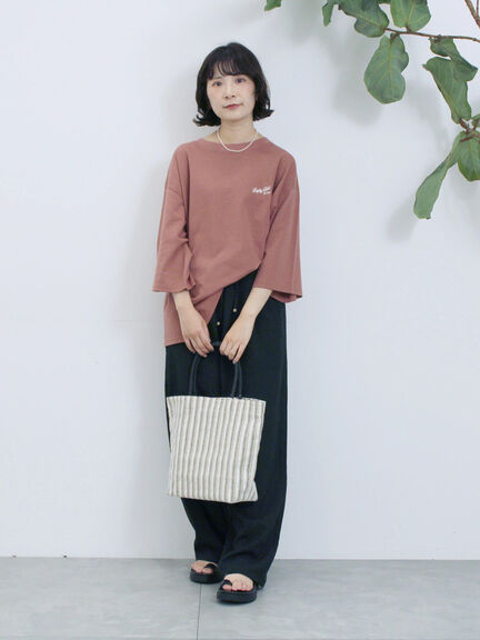 ポンチロゴ刺繍プルオーバー（オフホワイト/チャコールグレー/ベージュ/シュアカ/ＴＯＰグレー）｜Samansa Mos2 blue（サマンサモスモス ブルー）通販