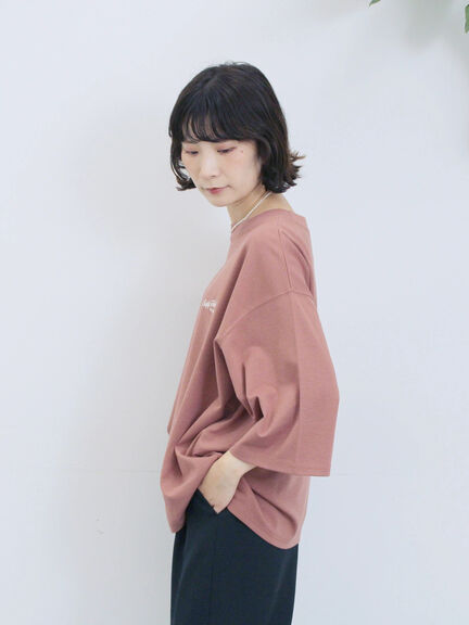 ポンチロゴ刺繍プルオーバー（オフホワイト/チャコールグレー/ベージュ/シュアカ/ＴＯＰグレー）｜Samansa Mos2 blue（サマンサモスモス ブルー）通販
