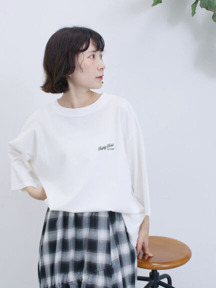 ポンチロゴ刺繍プルオーバー（オフホワイト/チャコールグレー/ベージュ/シュアカ/ＴＯＰグレー）｜Samansa Mos2 blue（サマンサモスモス ブルー）通販