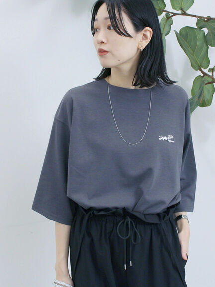 ポンチロゴ刺繍プルオーバー（オフホワイト/チャコールグレー/ベージュ/シュアカ/ＴＯＰグレー）｜Samansa Mos2 blue（サマンサモスモス ブルー）通販