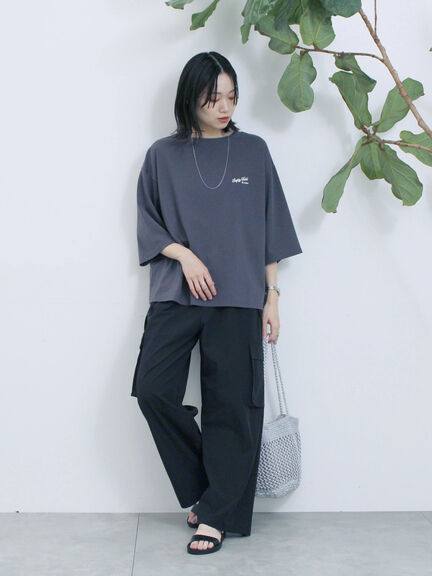 ポンチロゴ刺繍プルオーバー（オフホワイト/チャコールグレー/ベージュ/シュアカ/ＴＯＰグレー）｜Samansa Mos2 blue（サマンサモスモス ブルー）通販