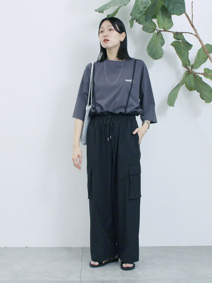 ポンチロゴ刺繍プルオーバー（オフホワイト/チャコールグレー/ベージュ/シュアカ/ＴＯＰグレー）｜Samansa Mos2 blue（サマンサモスモス ブルー）通販