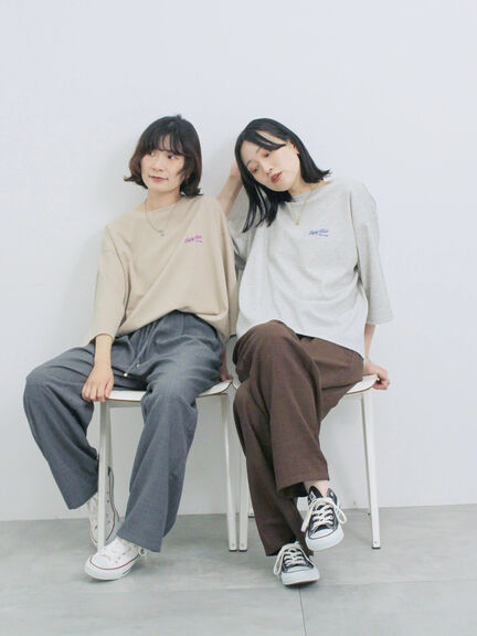 ポンチロゴ刺繍プルオーバー（オフホワイト/チャコールグレー/ベージュ/シュアカ/ＴＯＰグレー）｜Samansa Mos2 blue（サマンサモスモス ブルー）通販