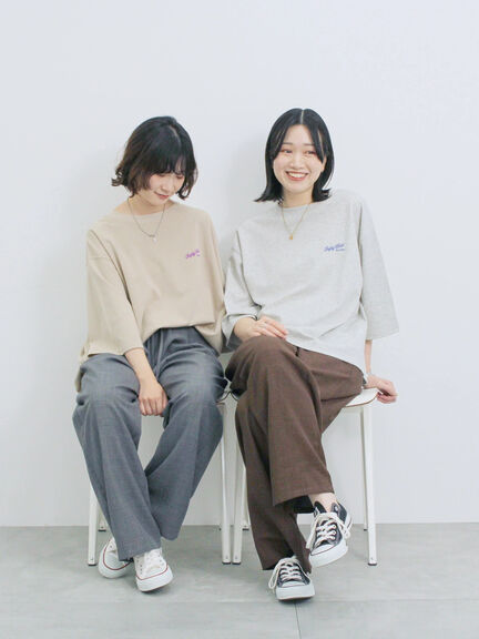 ポンチロゴ刺繍プルオーバー（オフホワイト/チャコールグレー/ベージュ/シュアカ/ＴＯＰグレー）｜Samansa Mos2 blue（サマンサモスモス ブルー）通販