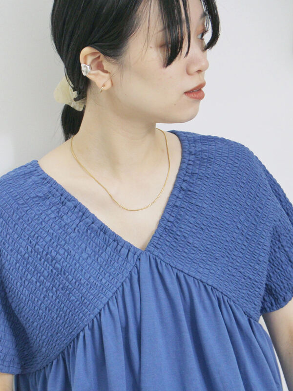 セール】 ◎【接触冷感】シャーリングVネックプルオーバー（オフ