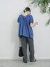 ◎【接触冷感】シャーリングVネックプルオーバー（オフホワイト/ブラック/ブルー）｜Samansa Mos2 blue（サマンサモスモス ブルー）通販
