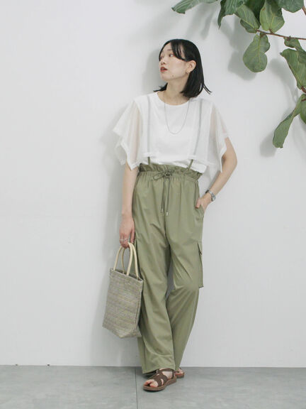 ◎【接触冷感】メッシュ切替プルオーバー（オフホワイト/ブラック/キャメル）｜Samansa Mos2 blue（サマンサモスモス ブルー）通販