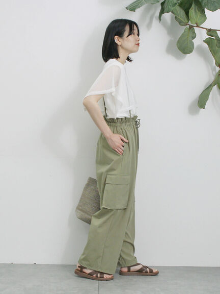 ◎【接触冷感】メッシュ切替プルオーバー（オフホワイト/ブラック/キャメル）｜Samansa Mos2 blue（サマンサモスモス ブルー）通販