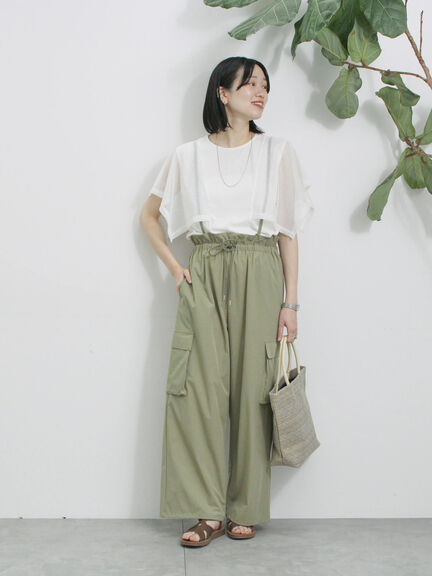 ◎【接触冷感】メッシュ切替プルオーバー（オフホワイト/ブラック/キャメル）｜Samansa Mos2 blue（サマンサモスモス ブルー）通販
