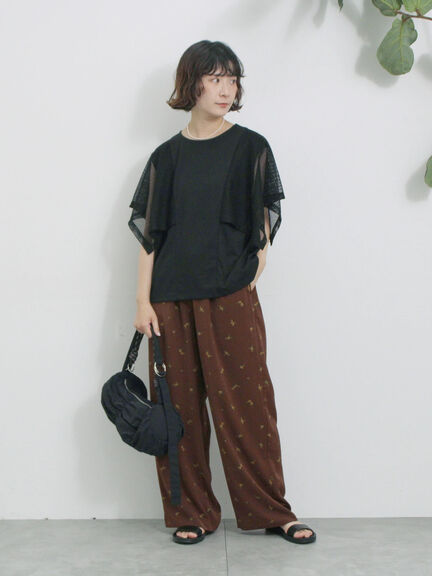 ◎【接触冷感】メッシュ切替プルオーバー（オフホワイト/ブラック/キャメル）｜Samansa Mos2 blue（サマンサモスモス ブルー）通販