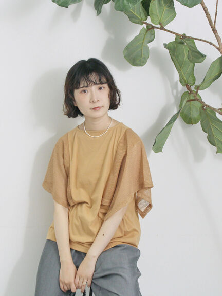 ◎【接触冷感】メッシュ切替プルオーバー（オフホワイト/ブラック/キャメル）｜Samansa Mos2 blue（サマンサモスモス ブルー）通販