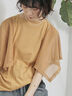 ◎【接触冷感】メッシュ切替プルオーバー（オフホワイト/ブラック/キャメル）｜Samansa Mos2 blue（サマンサモスモス ブルー）通販
