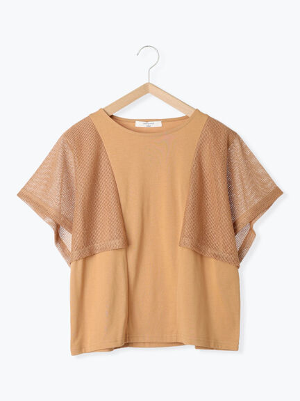 ◎【接触冷感】メッシュ切替プルオーバー（オフホワイト/ブラック/キャメル）｜Samansa Mos2 blue（サマンサモスモス ブルー）通販