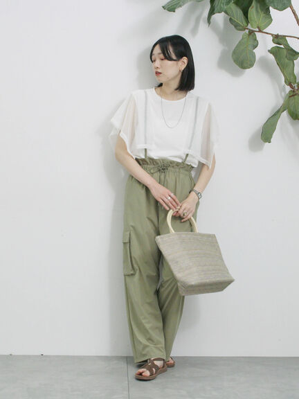 ◎【接触冷感】メッシュ切替プルオーバー（オフホワイト/ブラック/キャメル）｜Samansa Mos2 blue（サマンサモスモス ブルー）通販