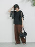 ◎【接触冷感】メッシュ切替プルオーバー（オフホワイト/ブラック/キャメル）｜Samansa Mos2 blue（サマンサモスモス ブルー）通販