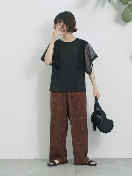 ◎【接触冷感】メッシュ切替プルオーバー（オフホワイト/ブラック/キャメル）｜Samansa Mos2 blue（サマンサモスモス ブルー）通販
