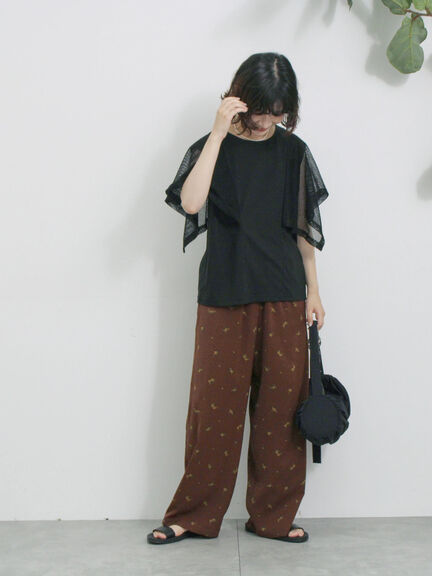 ◎【接触冷感】メッシュ切替プルオーバー（オフホワイト/ブラック/キャメル）｜Samansa Mos2 blue（サマンサモスモス ブルー）通販