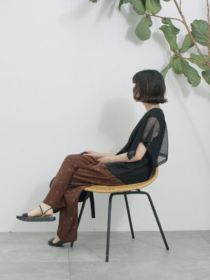 ◎【接触冷感】メッシュ切替プルオーバー（オフホワイト/ブラック/キャメル）｜Samansa Mos2 blue（サマンサモスモス ブルー）通販