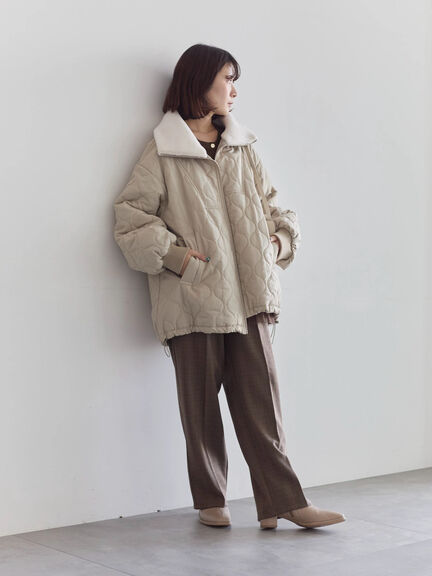 衿ボアキルトジャケット（ブラック/ライトベージュ/カーキ）｜Samansa Mos2 blue（サマンサモスモス ブルー）通販