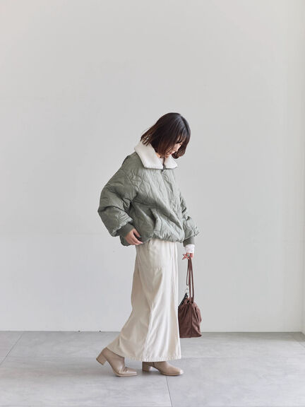 衿ボアキルトジャケット（ブラック/ライトベージュ/カーキ）｜Samansa Mos2 blue（サマンサモスモス ブルー）通販