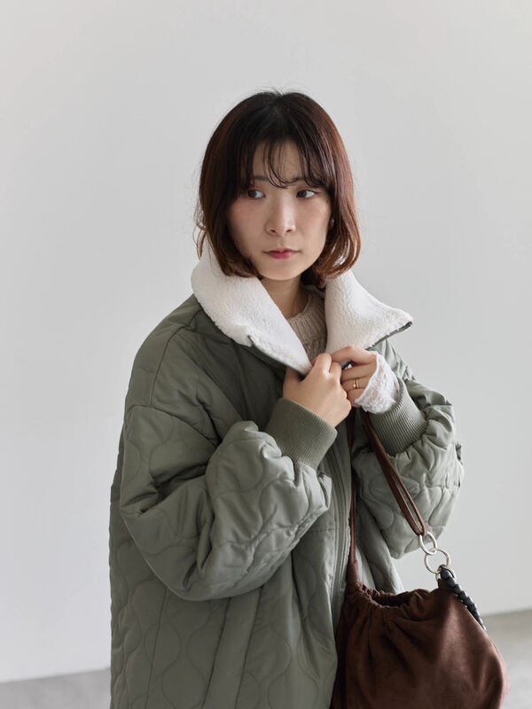 JOURNAL STANDARD ファー付きボアライニングジャケット カーキ　M JOURNAL STANDARD ファー付きボアライニングジャケット カーキ M