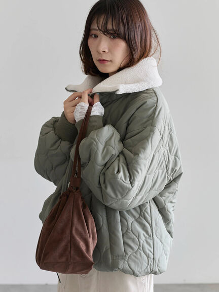 衿ボアキルトジャケット（ブラック/ライトベージュ/カーキ）｜Samansa Mos2 blue（サマンサモスモス ブルー）通販