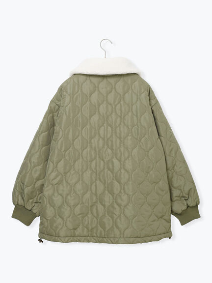 衿ボアキルトジャケット（ブラック/ライトベージュ/カーキ）｜Samansa Mos2 blue（サマンサモスモス ブルー）通販