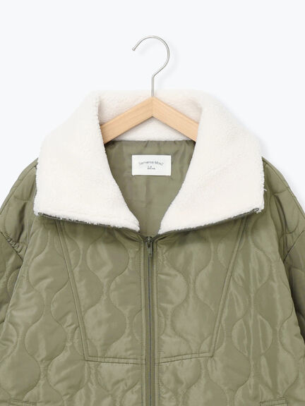 衿ボアキルトジャケット（ブラック/ライトベージュ/カーキ）｜Samansa Mos2 blue（サマンサモスモス ブルー）通販