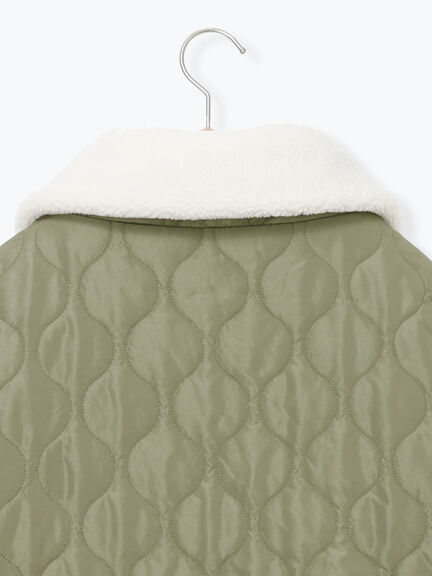 衿ボアキルトジャケット（ブラック/ライトベージュ/カーキ）｜Samansa Mos2 blue（サマンサモスモス ブルー）通販