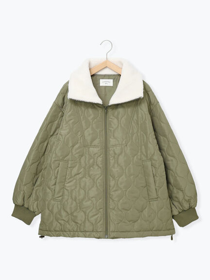 衿ボアキルトジャケット（ブラック/ライトベージュ/カーキ）｜Samansa Mos2 blue（サマンサモスモス ブルー）通販