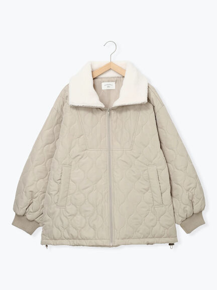 衿ボアキルトジャケット（ブラック/ライトベージュ/カーキ）｜Samansa Mos2 blue（サマンサモスモス ブルー）通販