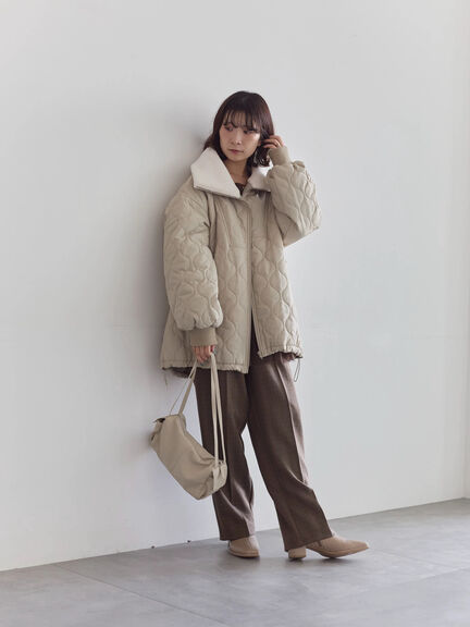 衿ボアキルトジャケット（ブラック/ライトベージュ/カーキ）｜Samansa Mos2 blue（サマンサモスモス ブルー）通販