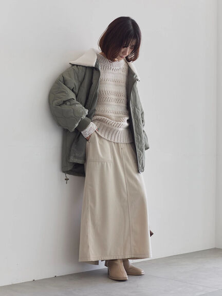 衿ボアキルトジャケット（ブラック/ライトベージュ/カーキ）｜Samansa Mos2 blue（サマンサモスモス ブルー）通販