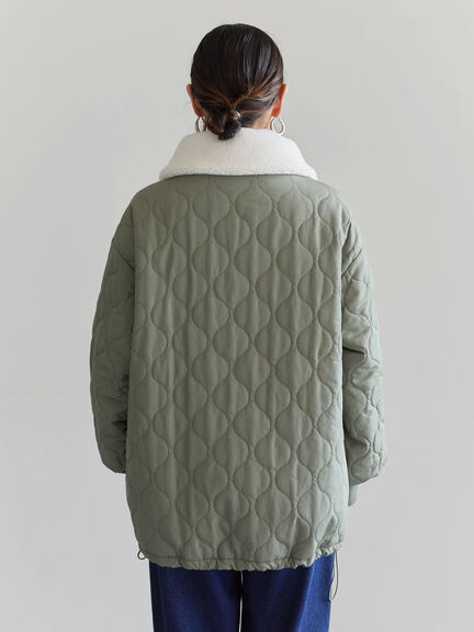 衿ボアキルトジャケット（ブラック/ライトベージュ/カーキ）｜Samansa Mos2 blue（サマンサモスモス ブルー）通販