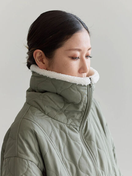 衿ボアキルトジャケット（ブラック/ライトベージュ/カーキ）｜Samansa Mos2 blue（サマンサモスモス ブルー）通販