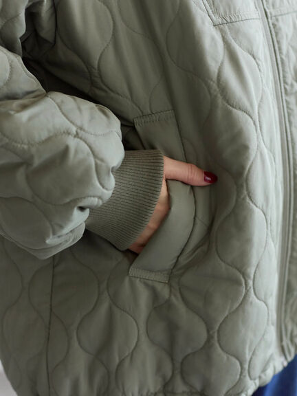 衿ボアキルトジャケット（ブラック/ライトベージュ/カーキ）｜Samansa Mos2 blue（サマンサモスモス ブルー）通販