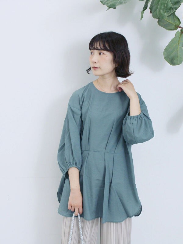タックブラウス（グリーン）｜Samansa Mos2 blue（サマンサモスモス ブルー）通販