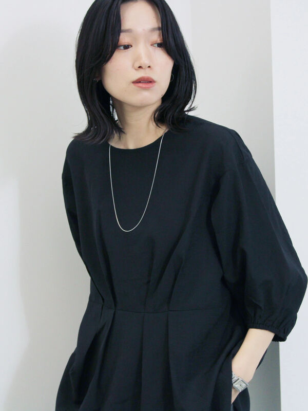 セール】 タックブラウス（ブラック/グリーン/プラム/トップス/シャツ