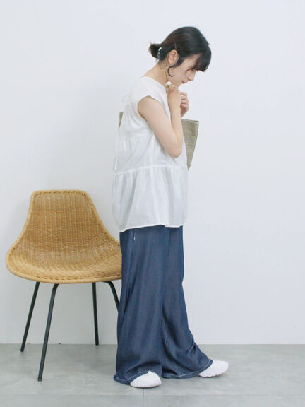 ◎ティアードブラウス（オフホワイト/チャコールグレー/ブラック）｜Samansa Mos2 blue（サマンサモスモス ブルー）通販